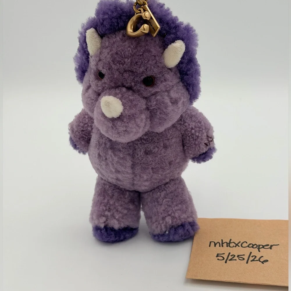 Coach Rexy 10th Birthday Trixy Dinosaur Bag Charm In Shearling (NWOT) - Picture 3 of 3